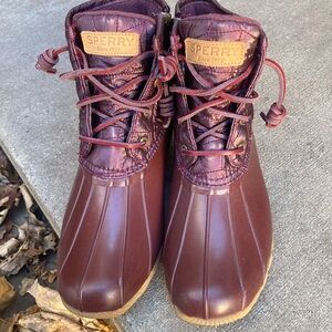 Sperry Maroon Duck Waterproof Boots